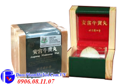 An cung ngưu hộp gỗ xanh Angong Niuhuang Wan 1 viên