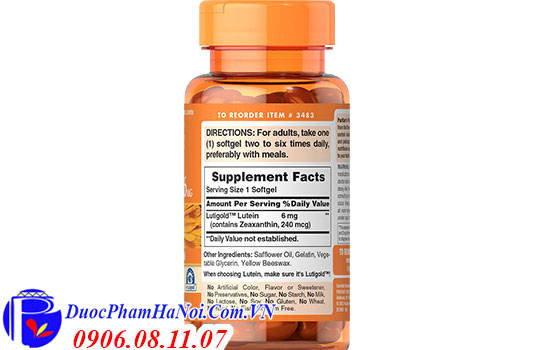 Puritan's pride lutigold lutein 6mg 100 viên