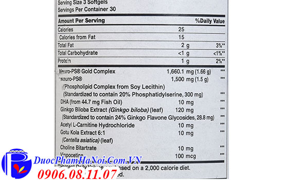 Neuro ps gold plus 90 viên của Mỹ