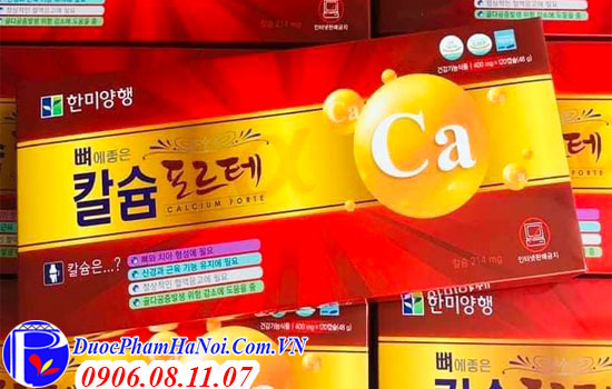 Canxi hữu cơ Hàn Quốc Calcium Forte hộp đỏ 120 viên