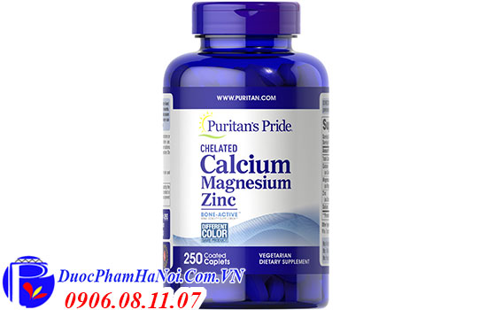 Chelated calcium magnesium zinc Puritan's Pride 250 viên