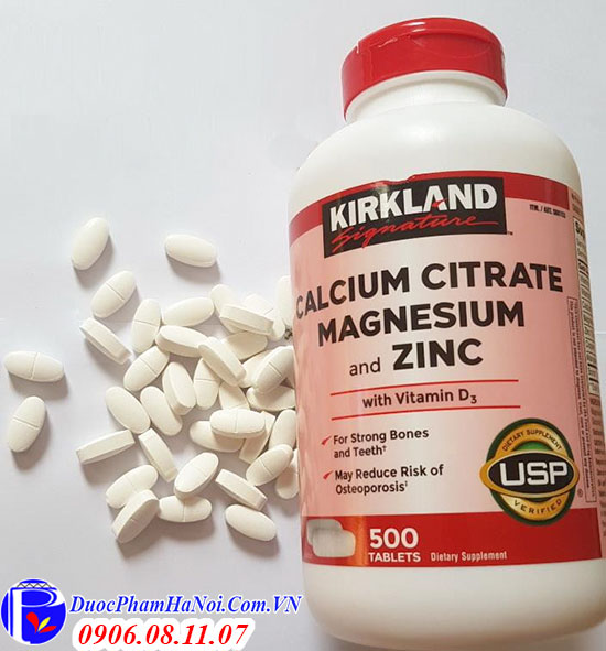 Kirkland Calcium Citrate Magnesium And Zinc 500 Viên Của Mỹ