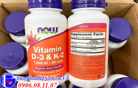Now vitamin d3 k2 1000 iu