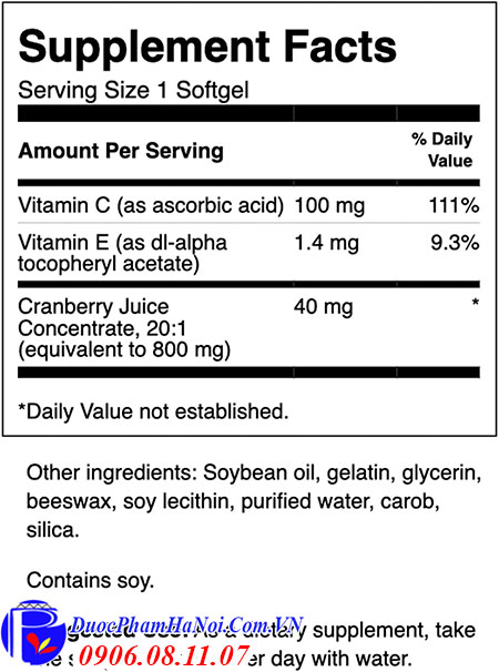 Thuốc Cranberry Của Mỹ Swanson Hỗ Trợ Viêm Đường Tiết Niệu
