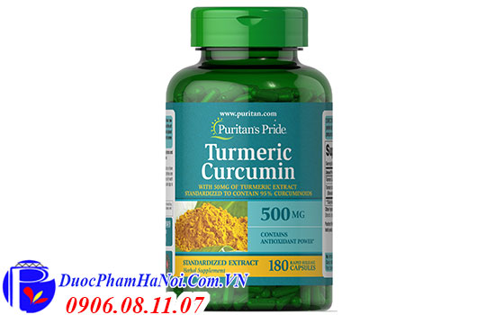 Puritan's pride turmeric curcumin 500mg 180 viên