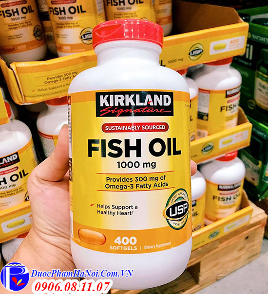 dầu cá kirkland fish oil 1000mg hộp 400 viên
