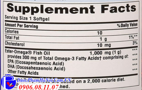 Puritan's Pride Omega 3 Fish Oil 1000mG 100 viên của Mỹ