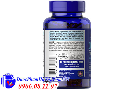 Puritan's Pride Omega 3 Fish Oil 1000mG 100 viên của Mỹ