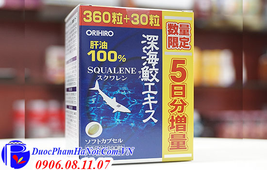 Dầu gan cá mập Squalene Orihiro 390 viên Nhật Bản
