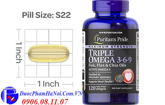 Viên uống Triple Omega 3 6 9 Fish Flax & Chia Oils