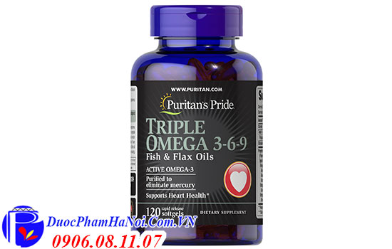 Puritan's Pride Triple Omega 369 Fish & Flax Oils 120 viên