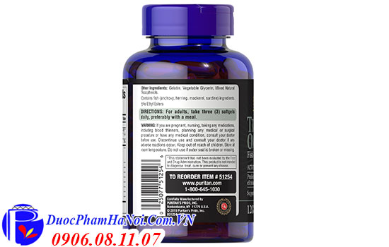 Puritan's Pride Triple Omega 369 Fish & Flax Oils 120 viên