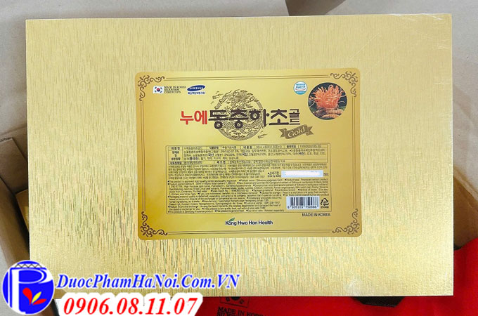 Đông Trùng Hạ Thảo Hộp Gỗ Vàng 60 Gói Bio Silkworm Cordyceps