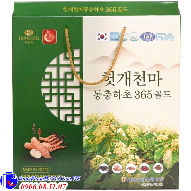 Nước mát gan hovenia gastrodia cordyceps 365 gold Hàn Quốc