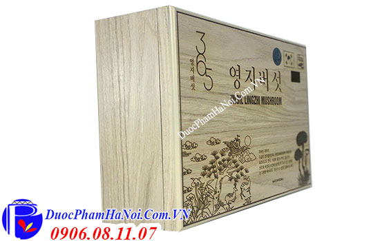 Nấm linh chi vàng Hàn Quốc 365 hộp gỗ