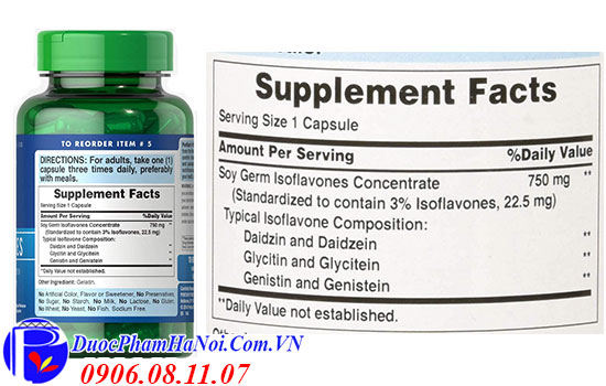 mầm đậu nành Puritan's pride soy isoflavones