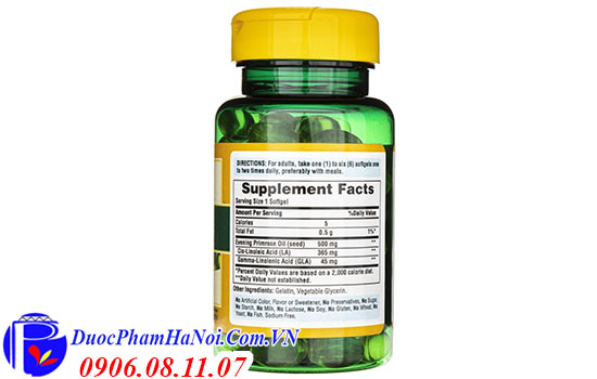 Puritan's Pride Evening Primrose Oil 500mG Chính Hãng Của Mỹ