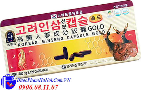 Đạm sâm Korean Ginseng Capsule Gold hộp 120 viên