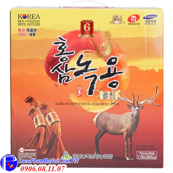 Hồng Sâm Nhung Hươu Hàn Quốc Korean Red Ginseng Deer Horn Juice 