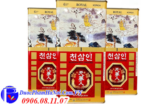 Nhân sâm củ khô hộp thiếc 150gr Hàn Quốc 8 củ