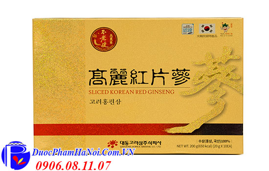 Hồng sâm thái lát Daedong hộp 200gr Hàn Quốc