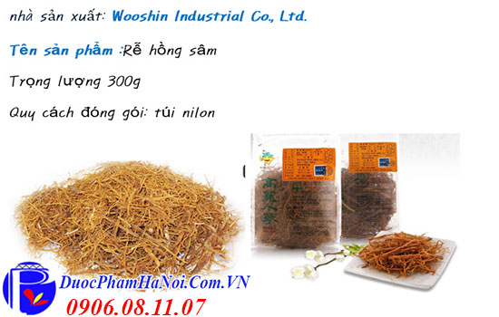 Rễ sâm Hàn Quốc Wooshin khô túi 300g