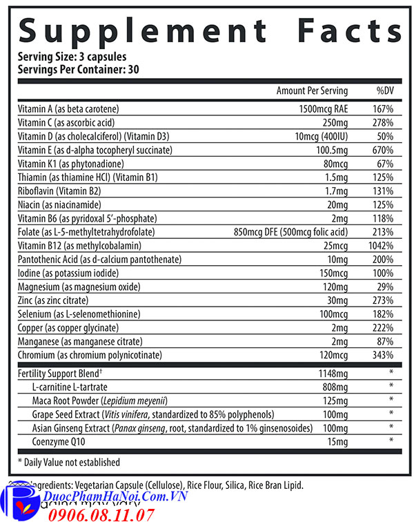 FertilAid Multivitamin For Men 90 vien cua My