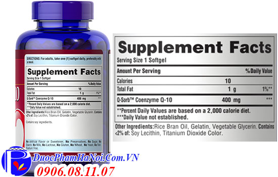 Puritan's pride coq10 400mg 120 viên