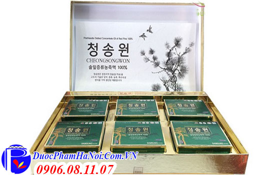 Tinh dầu thông đỏ Cheongsongwon hộp xanh 180 viên