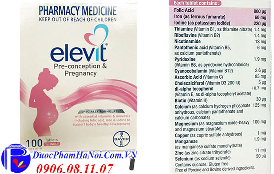 Elevit bầu Úc mẫu mới 100 viên