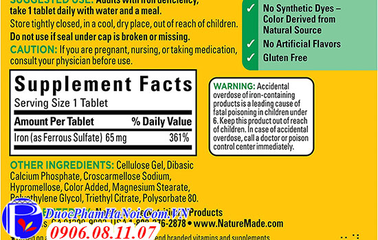 nature made iron 65mg