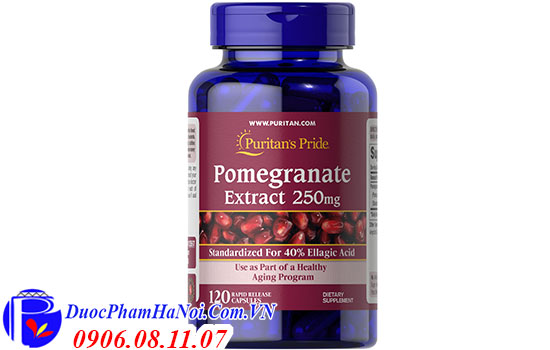 Puritan's pride pomegranate extract 250 mg 250 viên