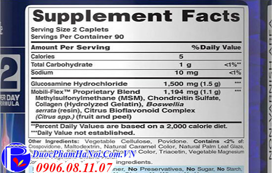 Puritans Pride Joint Soother 2 per day formula 180 viên