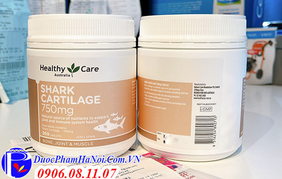Sụn Cá Mập Úc Healthy Care Shark Cartilage 750mG 200 Viên