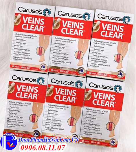 Carusos Veins clear của Úc hộp 60 viên