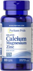 Chelated Calcium Magnesium Zinc Puritan's Pride Chính Hãng Của Mỹ