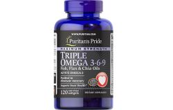 Puritan's Pride Triple Omega 3 6 9 Fish Flax & Chia Oils Của Mỹ