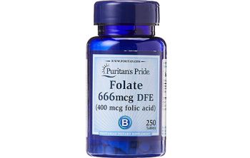 Puritan's Pride Folate 666mcg DFE 250 Viên Chính Hãng Của Mỹ